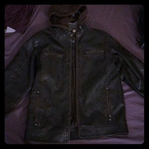 Black leather jacket
